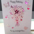 Handmade Mother’s Day Floral Bouquet Card 