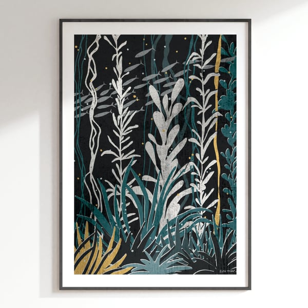 Ocean Forest Illustrated Art Print 