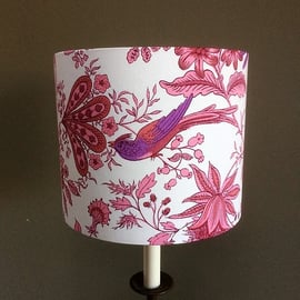 PINK and Purple Jonelle Spice Island BIRD VIntage fabric Lampshade