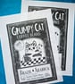 Grumpy Cat Coffee Beans Hand printed Print - Funny Cat Art - Coffee Lover Gift - Image 2