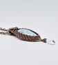 Wire Woven Larimar, Clear Quartz and Copper Pendant - Image 7