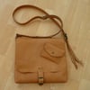 crossbody bag, vegetable tan leather messenger bag, shoulder bag with coin purse