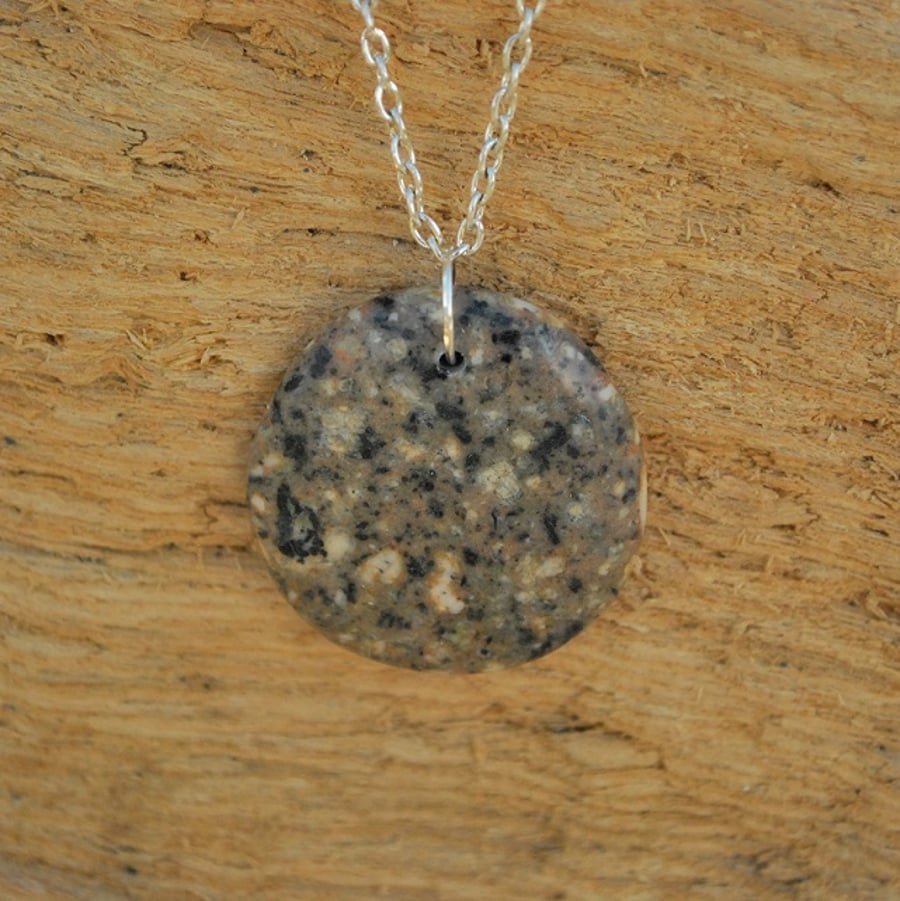 Polished pebble pendant