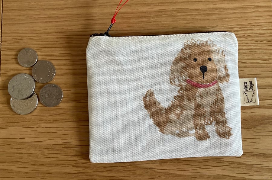 Poodle Coin Purse, handmade in the UK