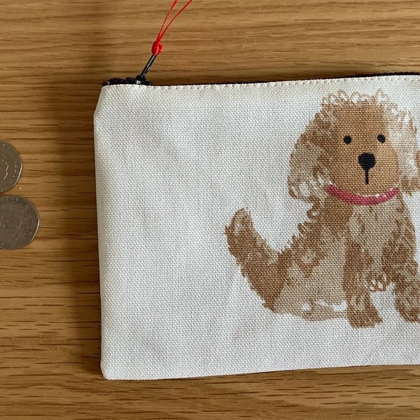 Poodle Coin Purse, handmade in the UK