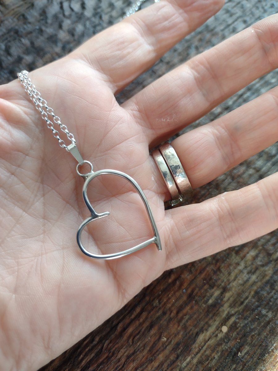 Handcrafted Sterling Silver Heart necklace