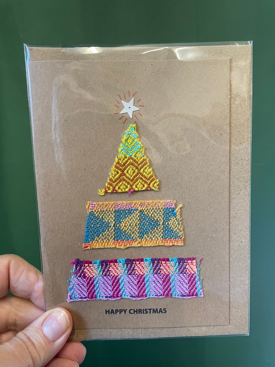 Hand Woven Christmas Card design 8