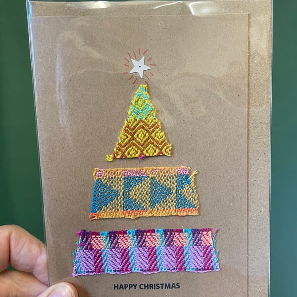 Hand Woven Christmas Card design 8