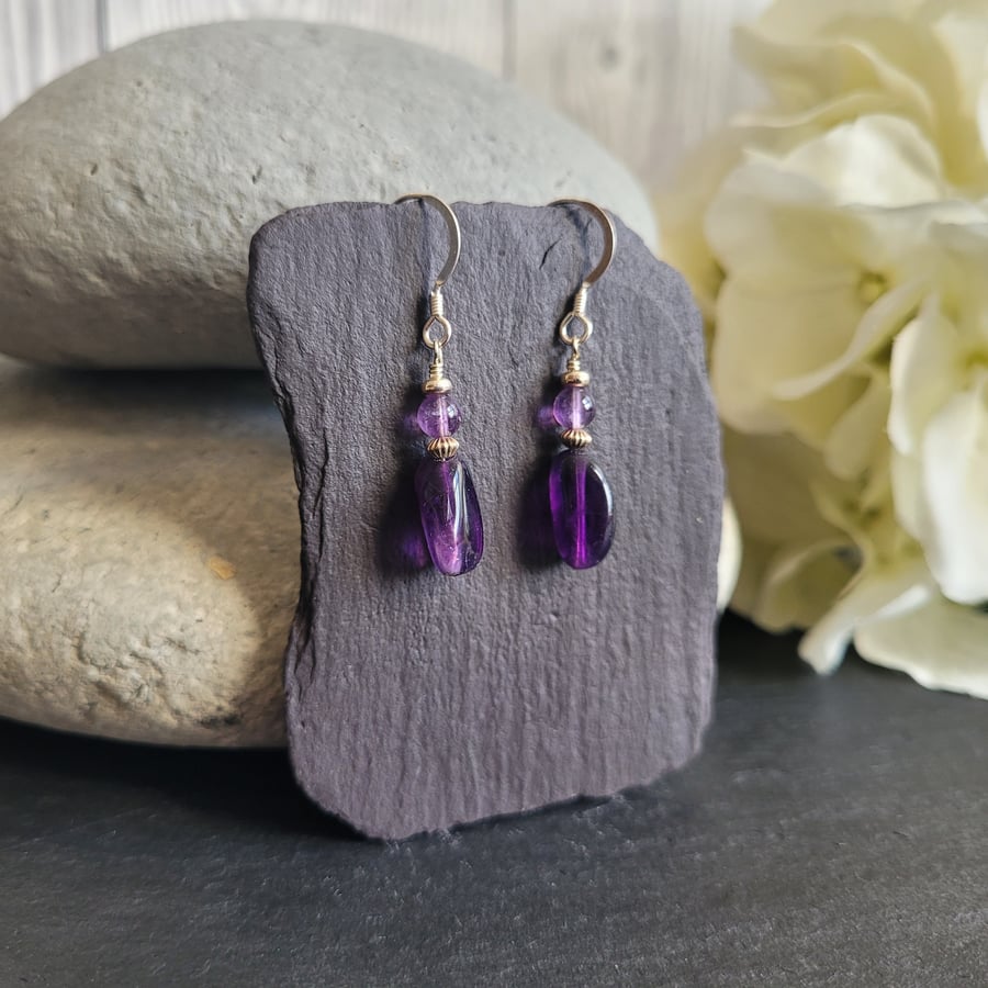 Amethyst and Sterling Silver Earrings