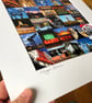 ‘Glasgow Iconic’ COLOUR signed square mounted print 30 x 30cm FREE DELIVERY - Image 7