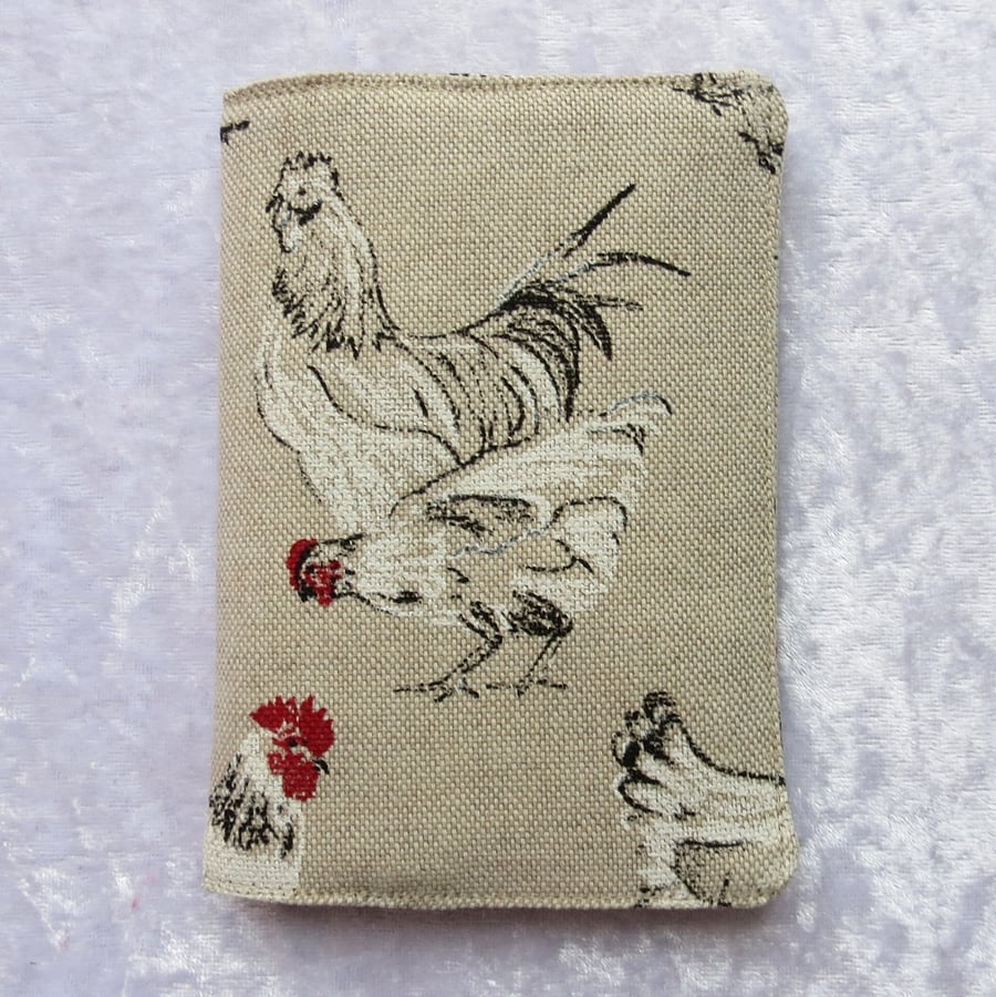 Passport sleeve.  Chickens design.  Passport cover.