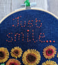 ‘Just smile…’ embroidered art hoop - Image 3