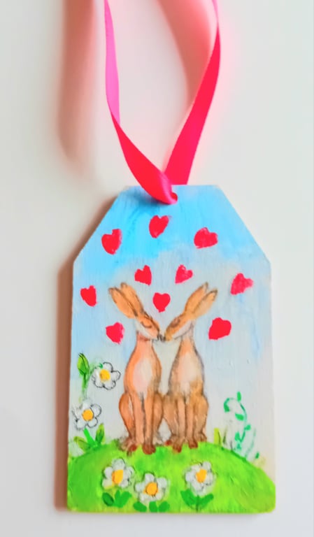 Gift tag for Valentines  hand painted original
