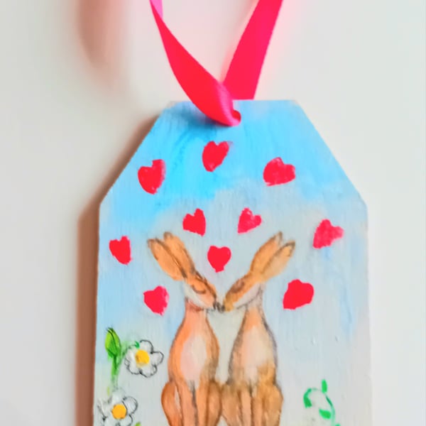 Gift tag for Valentines  hand painted original