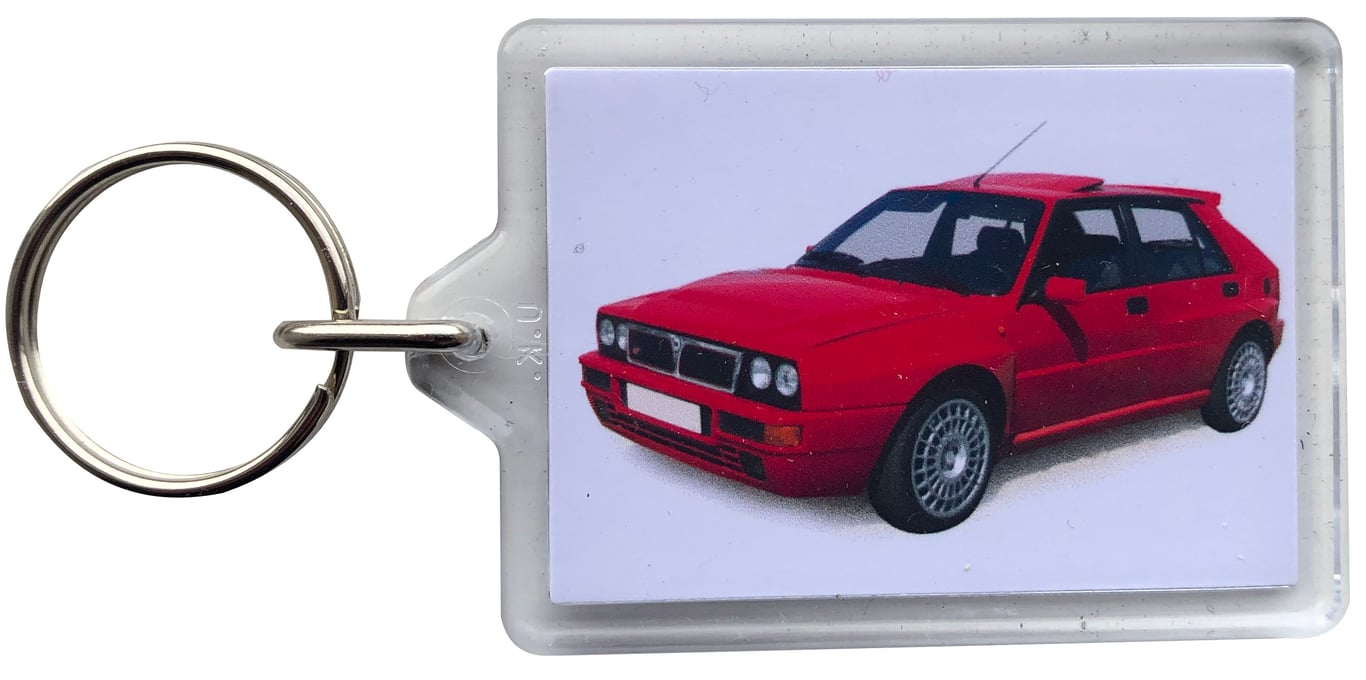 Lancia Delta HF 1992 - Keyring with 50x35mm Insert - Car Enthusiast