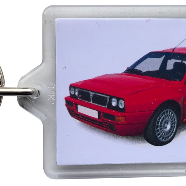 Lancia Delta HF 1992 - Keyring with 50x35mm Insert - Car Enthusiast