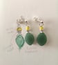 Marquise green Aventurine and yellow drop earrings  - Image 10