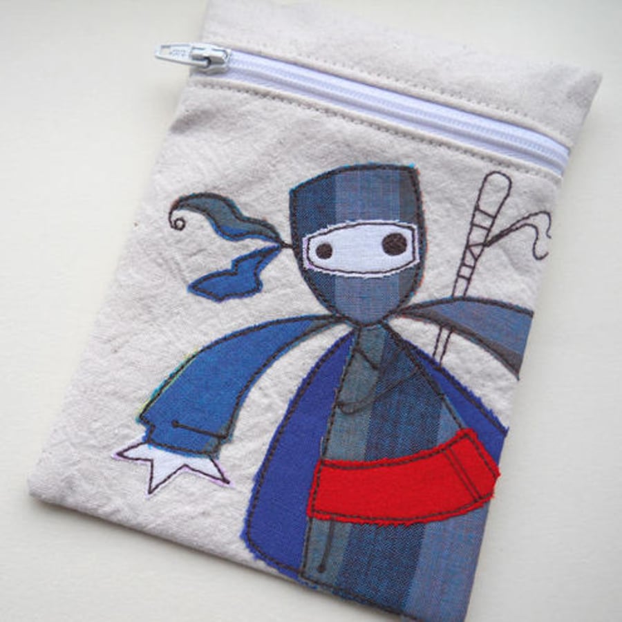 gadget case / camera case - embroidered ninja