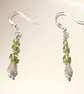 Natural Peridot & Sterling Silver Teardrop Dangle Earrings