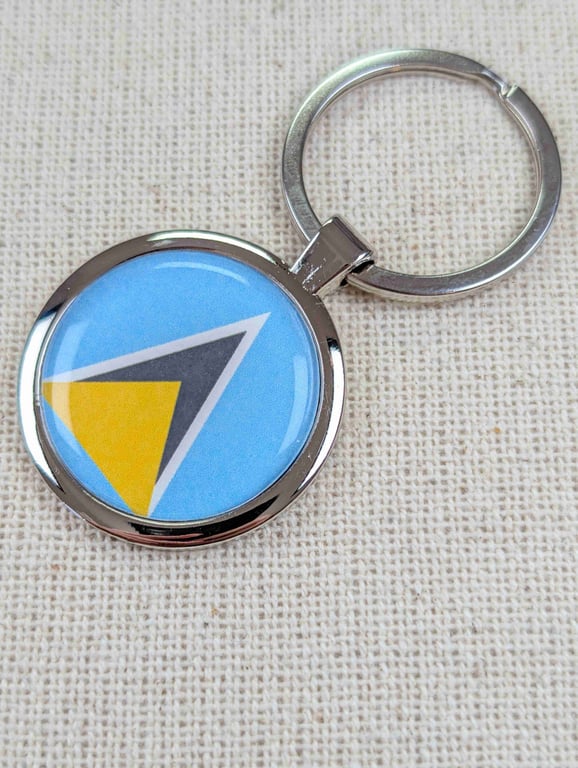 St Lucia Flag Keyring