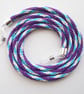 Kumihimo Braided Cotton Glasses Strap or Cord, Purple, Blue, Cream - Image 2