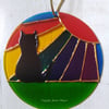 Black cat Rainbow Sunshine pet memorial sun catcher decoration