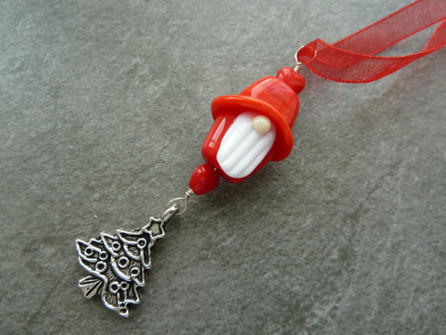 christmas tree hanger, red gnome