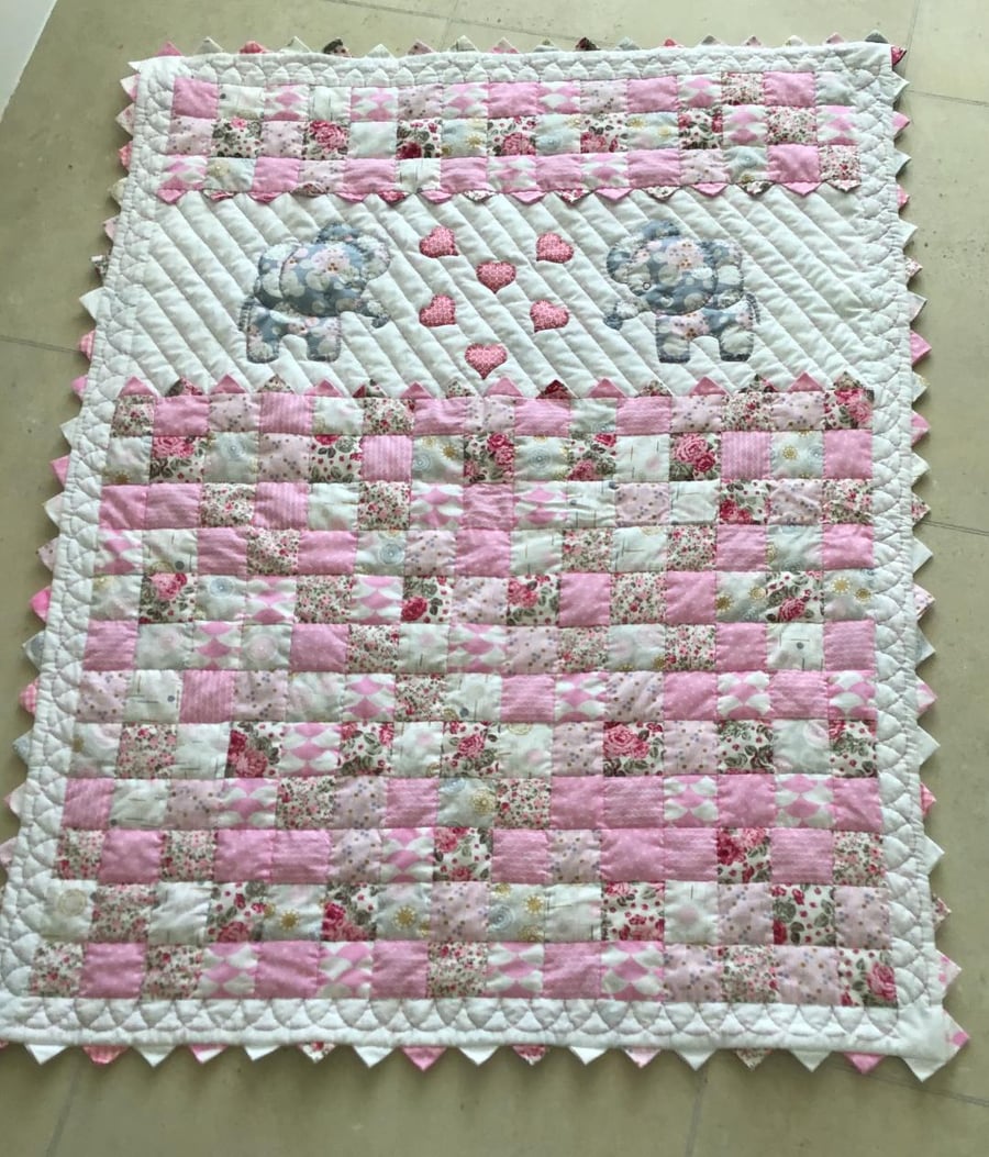 Elephant baby quilt