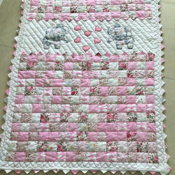 Elephant baby quilt