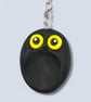 Black Emotional Support Owl Keyring, Worry Stone Fidget Keepsake Gift - Image 2