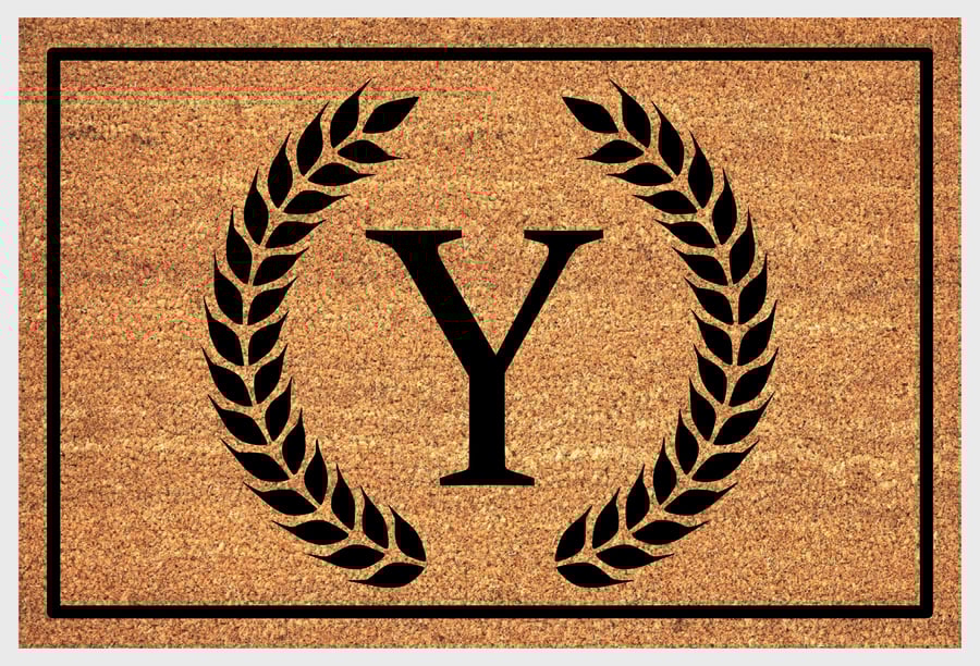 Y Letter Door Mat - Monogram Letter Y Welcome Mat - 3 Sizes
