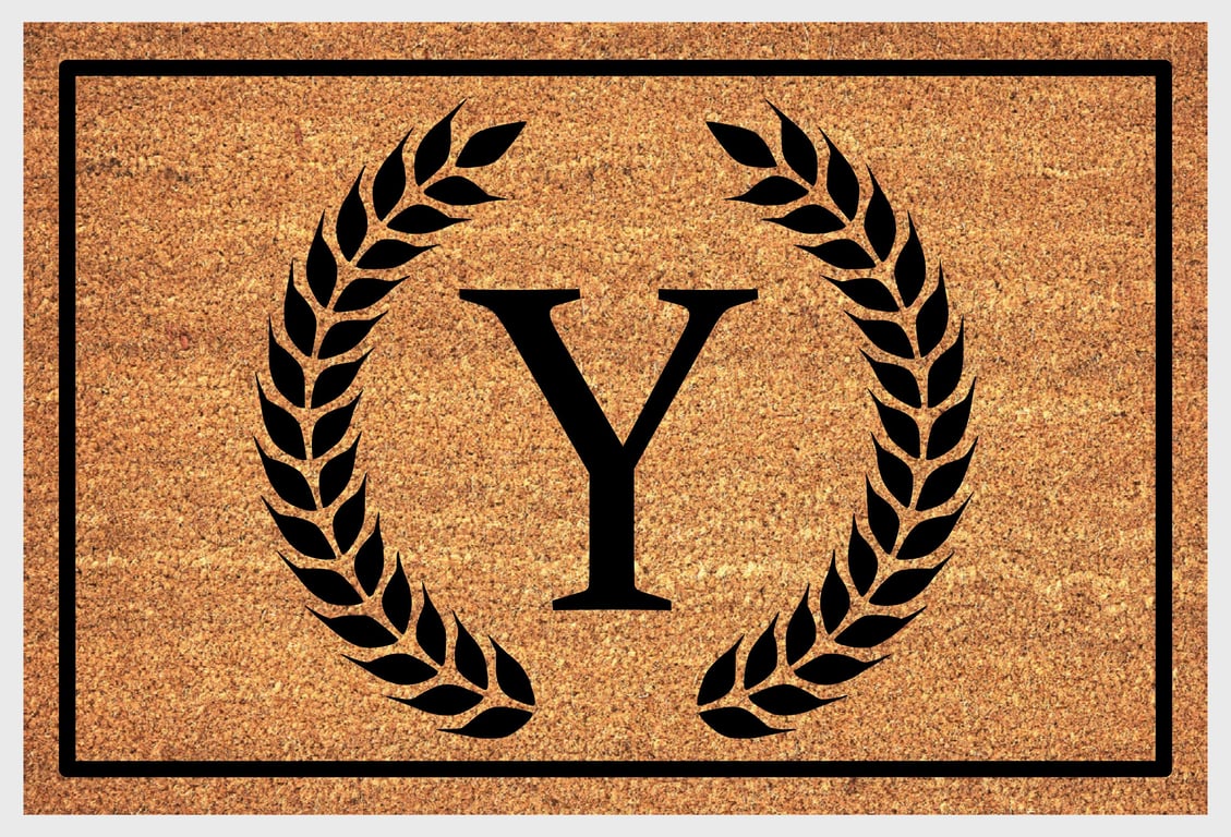 Y Letter Door Mat - Monogram Letter Y Welcome Mat - 3 Sizes