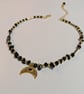 Black and Gold Moon Necklace