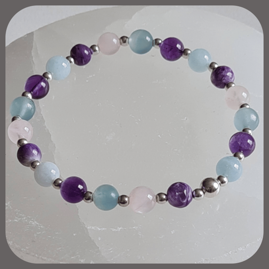 Sleep and Dream Crystal and Sterling Silver Bracelet