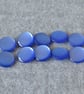 DESTASH: 10 Vintage 20mm Blue Pearlescent Plastic Shank Buttons 