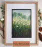 A Patch of Oxeye Daisies original oil pastel painting, floral landscape wall art