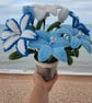 Everlasting Blue Lily Pot - Handmade Chenille Stem Flower Bouquet - Image 5