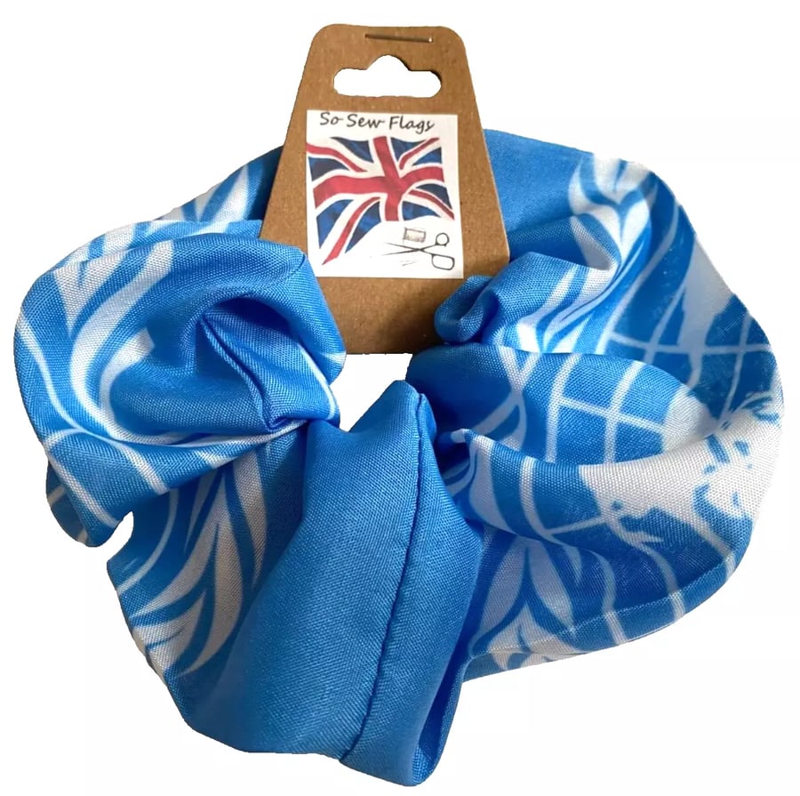 United Nations UN Flag Hair Scrunchie Scrunchies Accessory Band Elastic