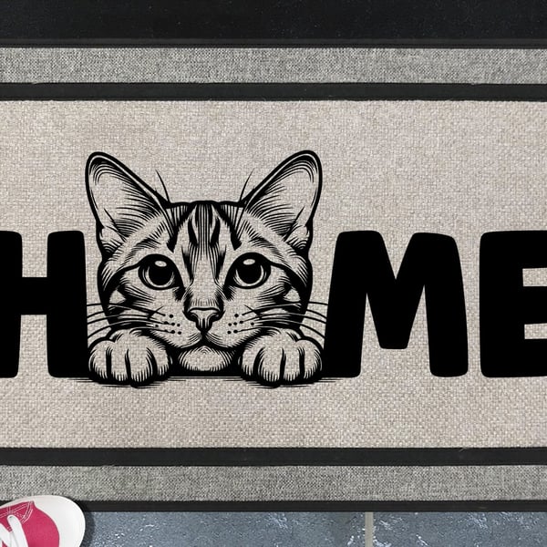 Bengal Cat Home Door Mat No.2 - All Weather Doormat - 45x70cm 