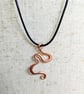 Handmade Copper Art Nouveau Pendant on Black Cotton Cord