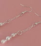 Three Pearl Sterling Silver Chain Drop Earrings  - Image 3