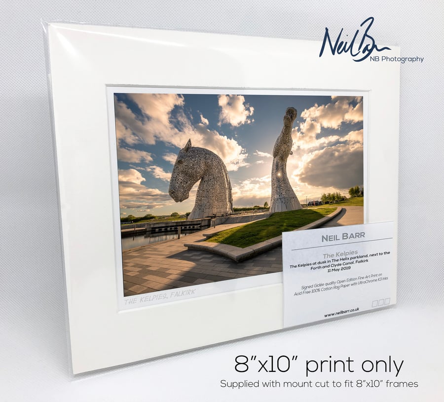 The Kelpies Falkirk Scotland - A5 (10" x 8") Unframed Print