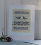 Two Little Robins hand-stitched detailed miniature for two special people  - Image 2