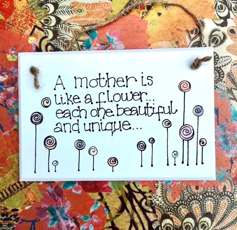 HANDMADE UNIQUE PERSONALISED WOODEN GIFT ‘A MOTHER IS A …’ BIRTHDAY