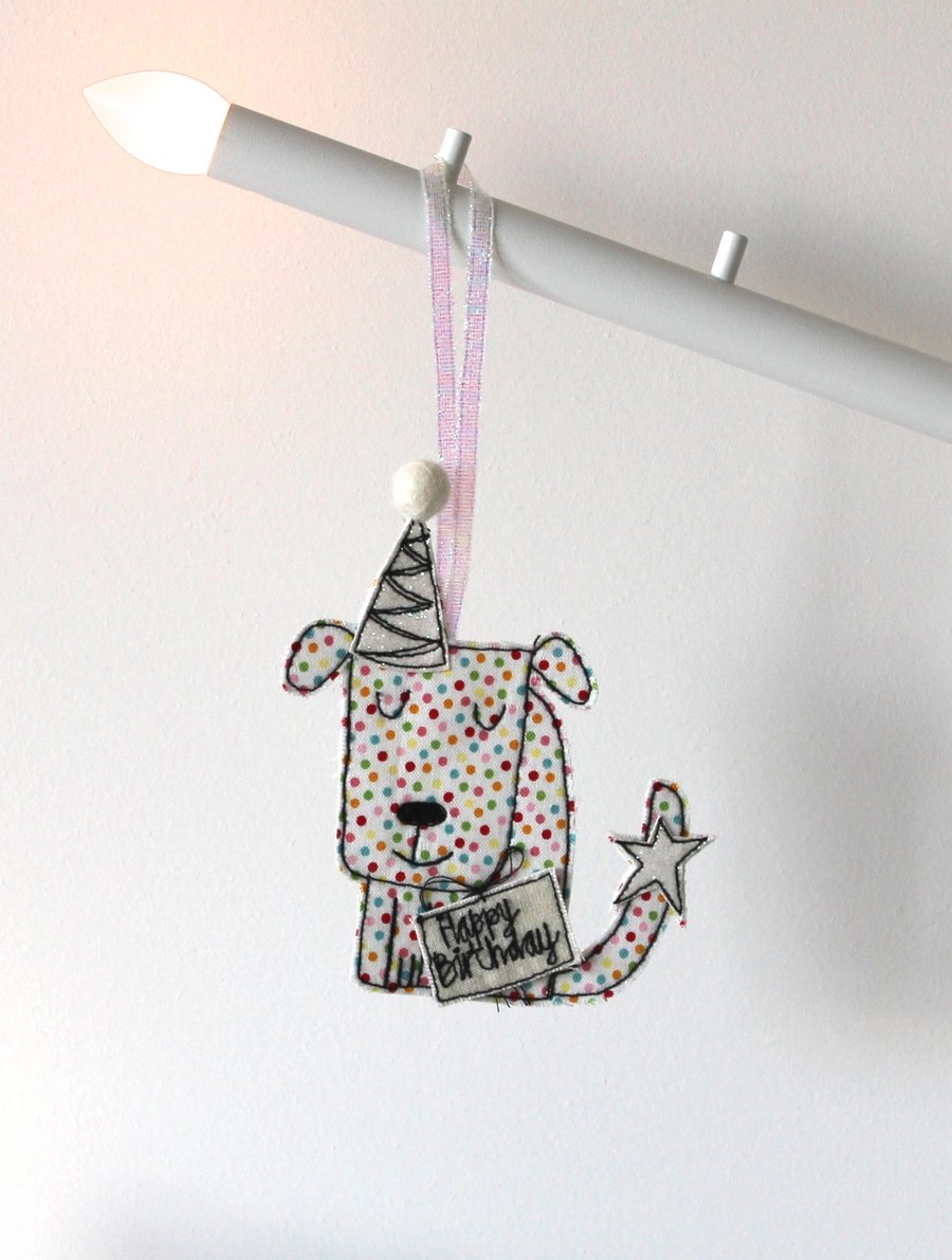'Happy Birthday Doggy' - Hanging Decoration