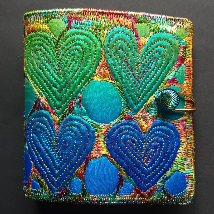 Sewing Needle Case with Free Machine Embroidery Folksy