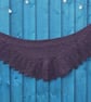 Natural black Shetland wool & cerise cotton lace edged scarf shawl - design S122 - Image 8