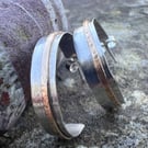 Silver and gold Hoop Stud Earrings