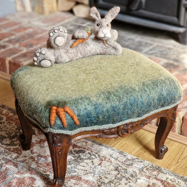 Felted Rabbit-Foot-Stool