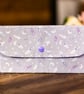 Handmade Coin Purse, Wallet Card Holder, Mini Wallet-Lilac Feather Design-CP50